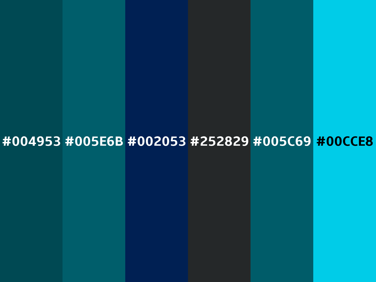 Midnight green (eagle green) color (Hex 004953)