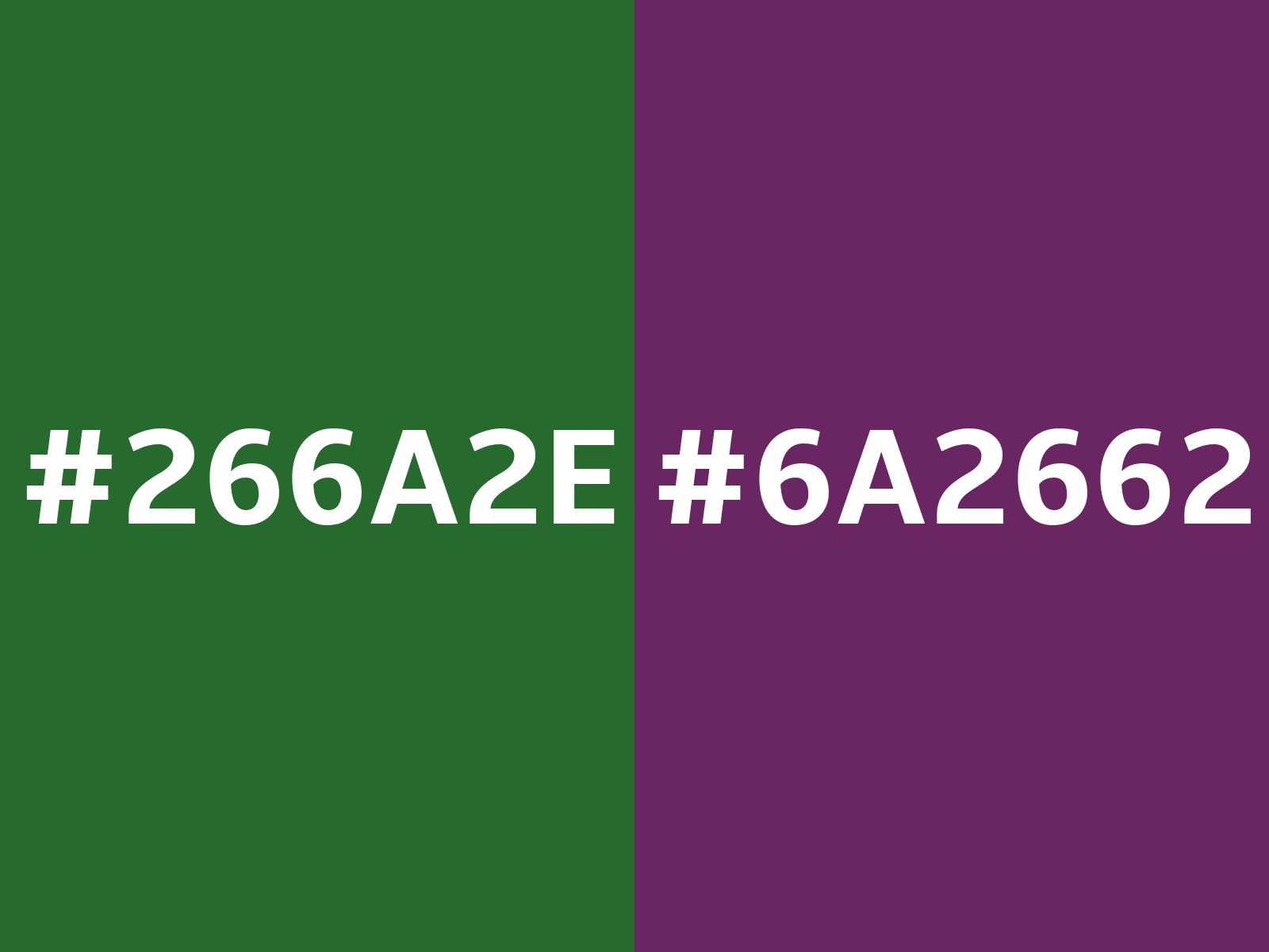 266A2E Hex Color, RGB: 38, 106, 46