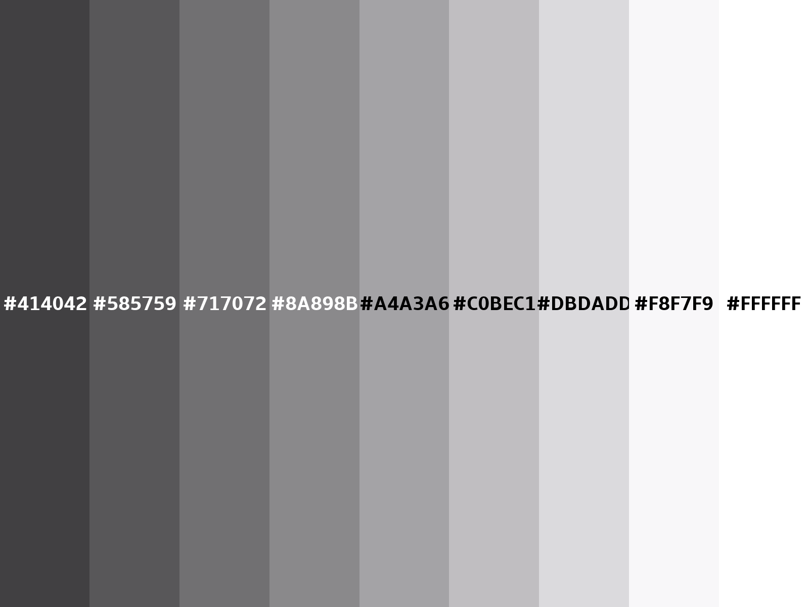 Converting Colors - Hex - 414042
