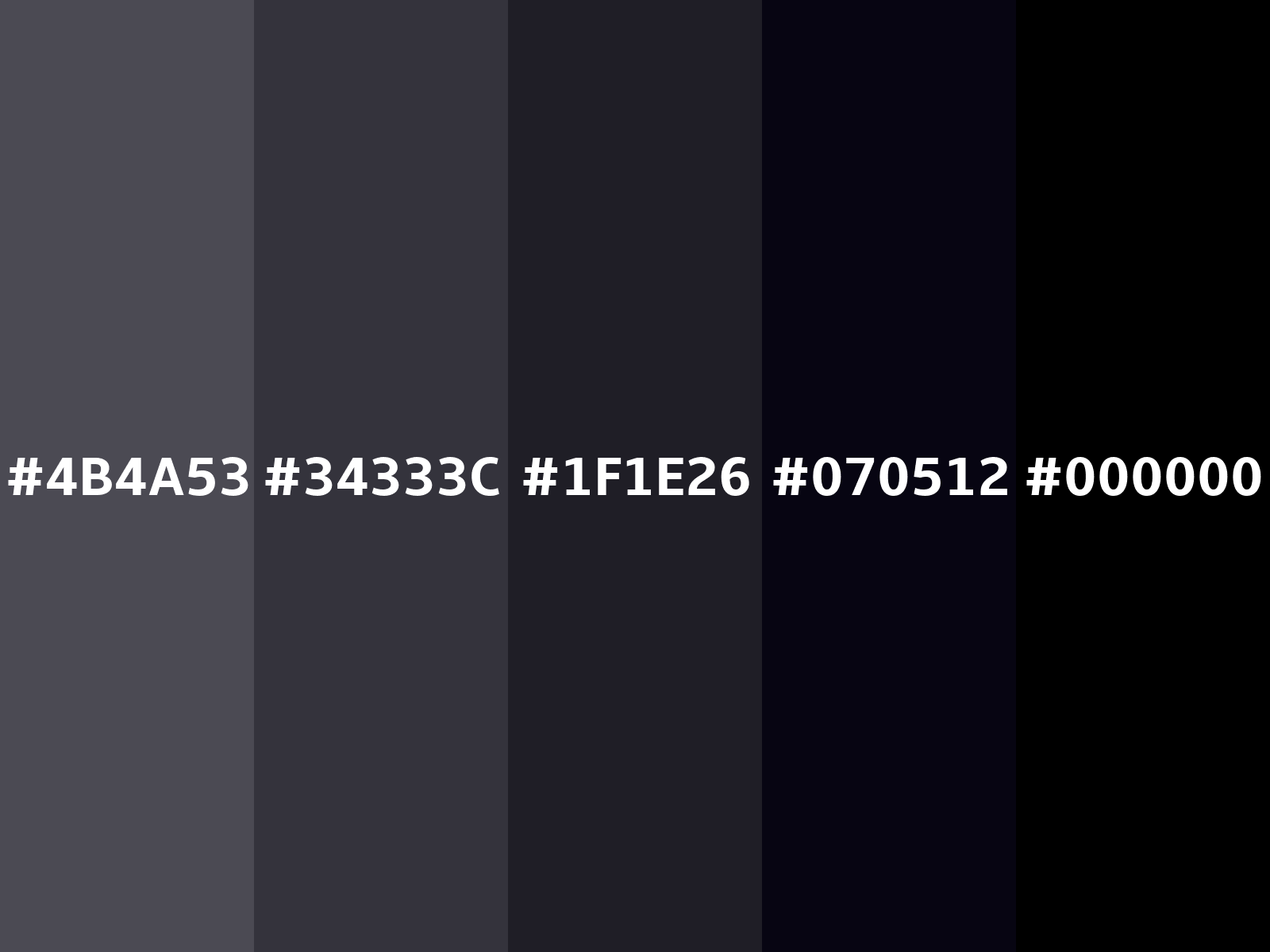 Mã hex màu nền 4B4A53 được thiết kế để tạo nên một không gian đầy cá tính và năng động. Hãy cùng xem hình ảnh được đính kèm để chiêm ngưỡng sự phối hợp hoàn hảo của màu sắc này cho dự án của bạn.