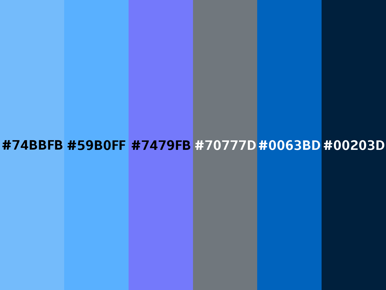 Very light azure color (Hex 74BBFB)