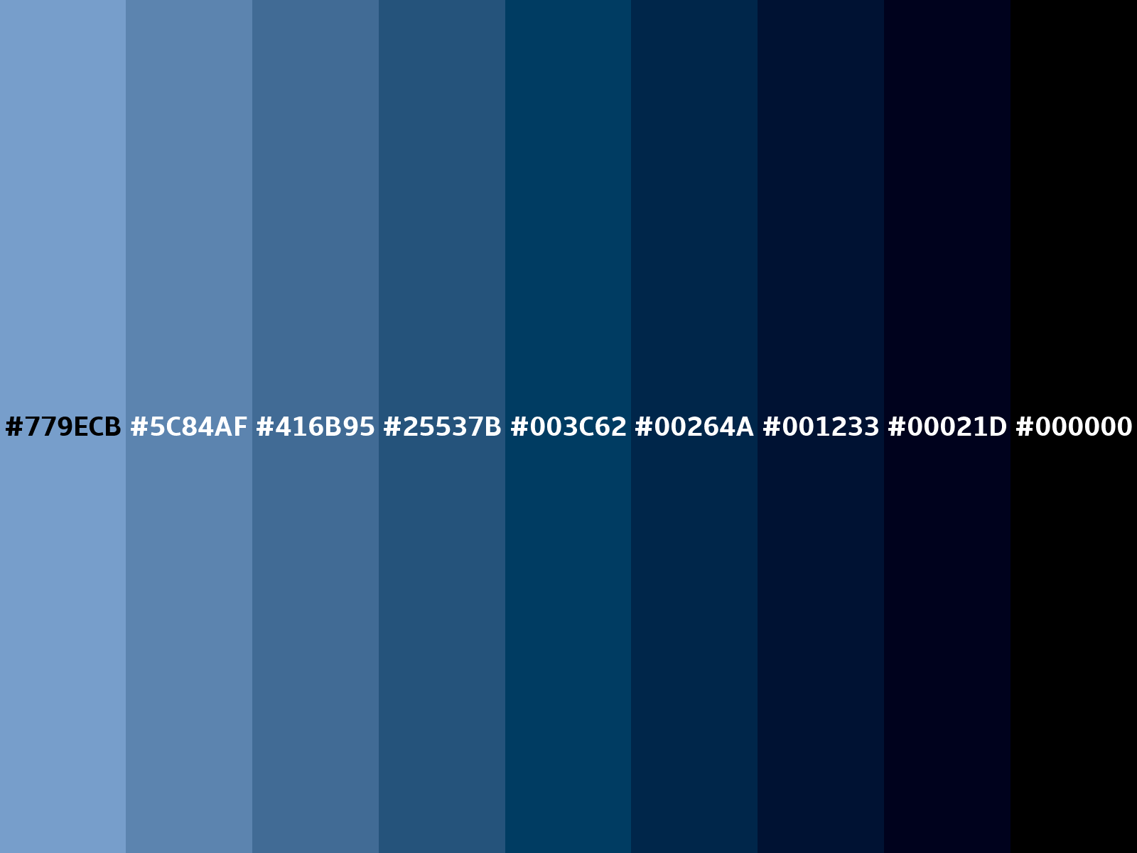 Dark pastel blue color (RGB 119, 158, 203)