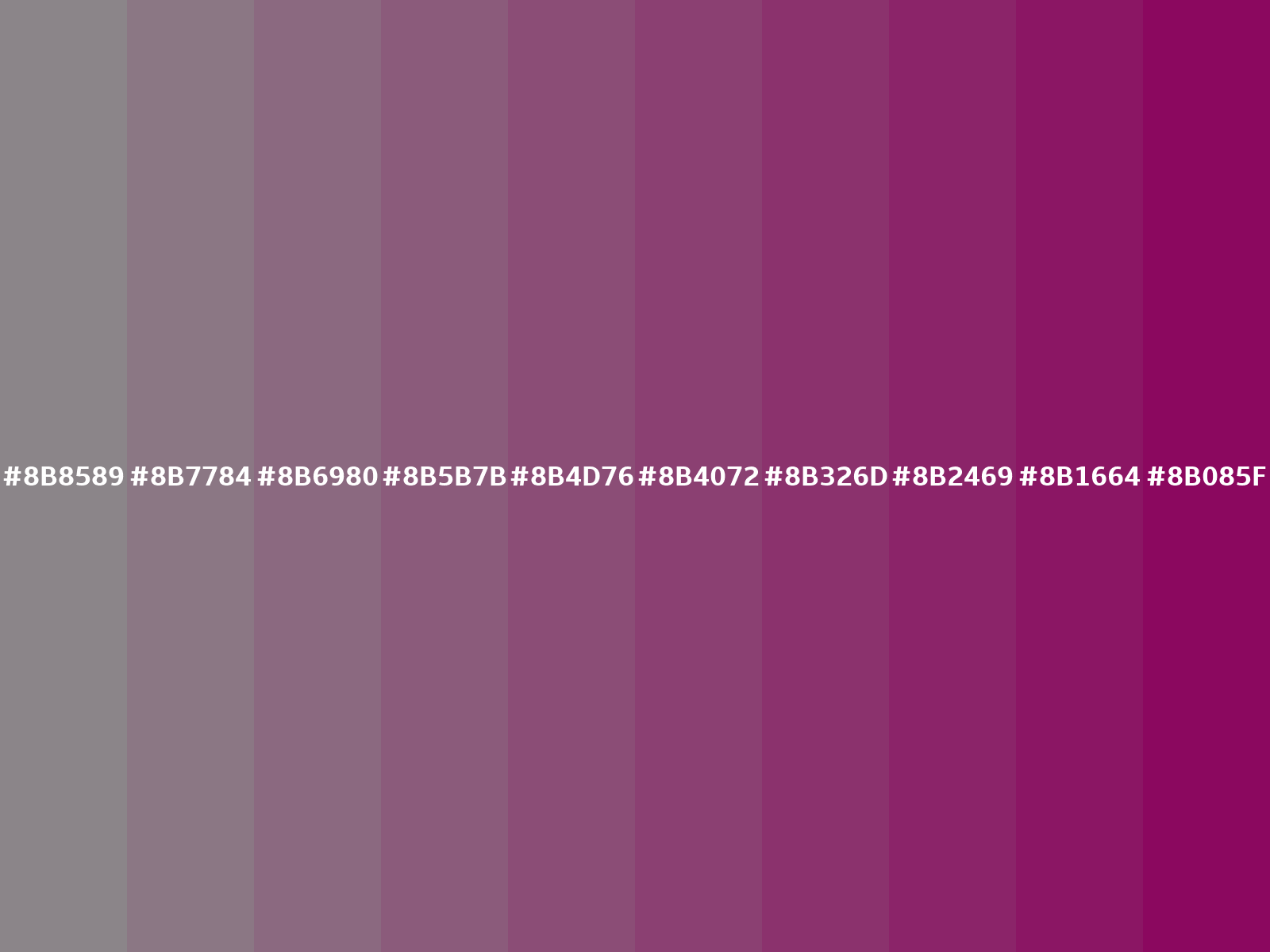 colorswall on X: Tints of Taupe Grey color #8B8589 hex #8b8589, #979195,  #a29da1, #aeaaac, #b9b6b8, #c5c2c4, #d1ced0, #dcdadc, #e8e7e7, #f3f3f3  #colors #palette   / X