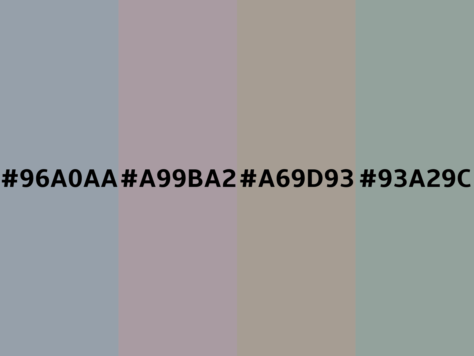 Converting Colors Hex 96a0aa
