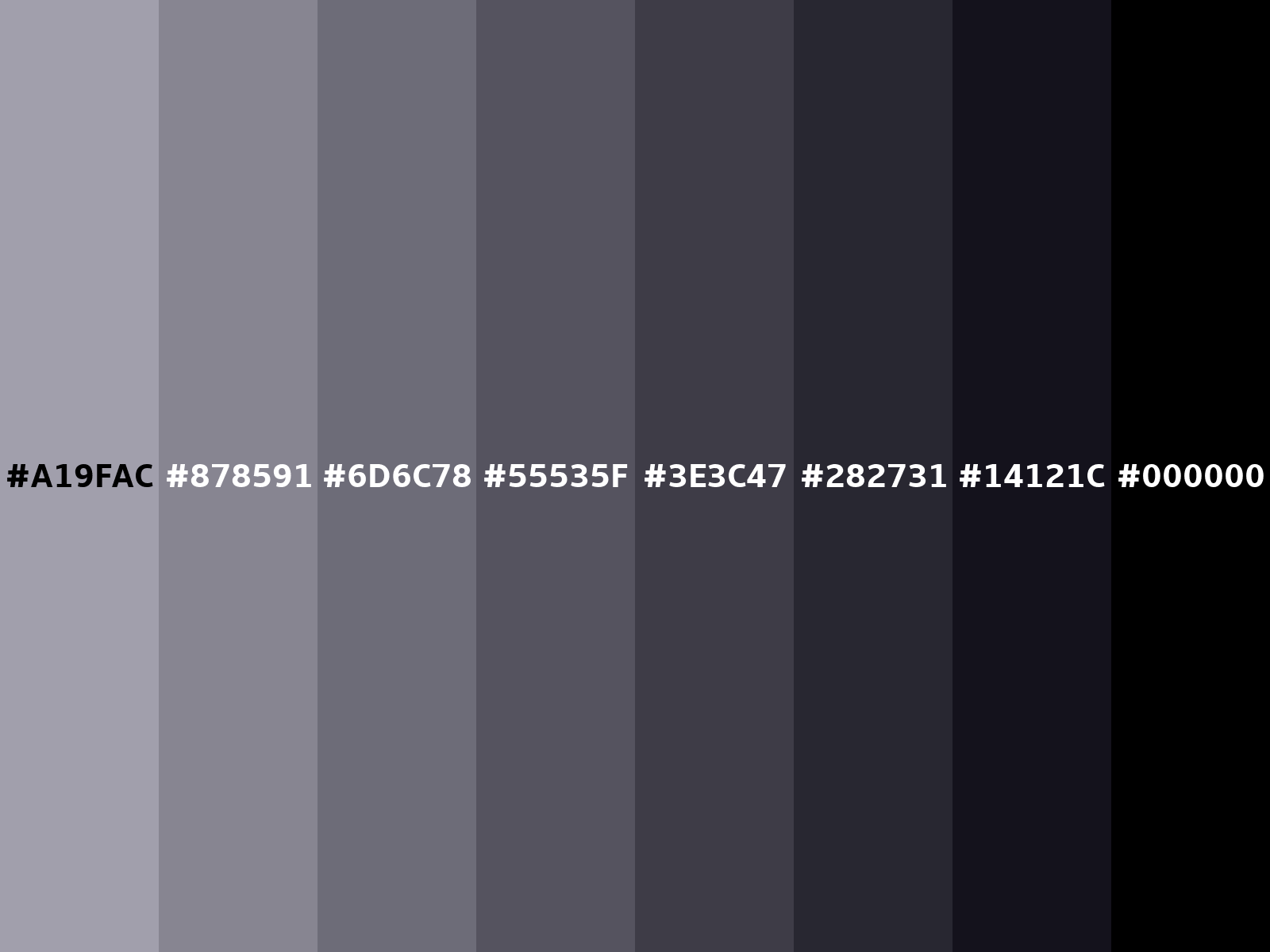 RGB 161, 159, 172 color