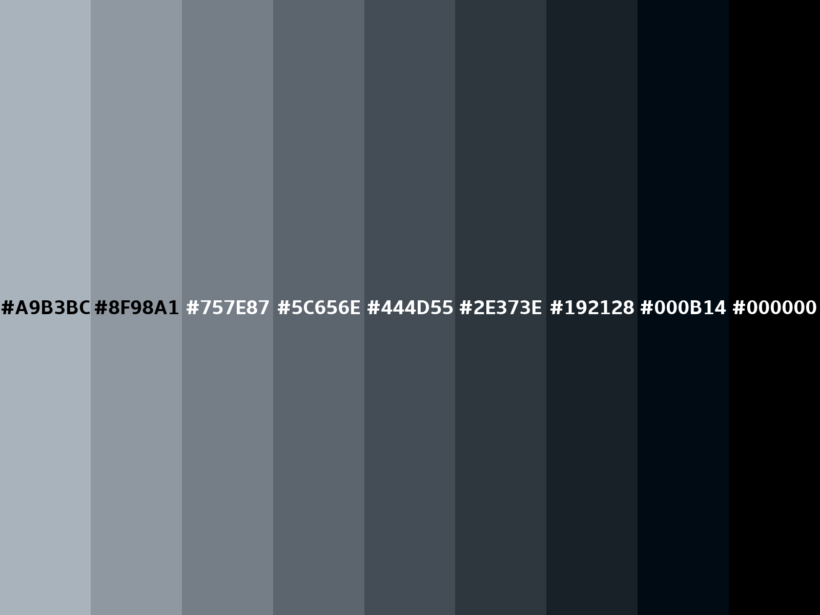 Converting Colors - Hex - A9B3BC