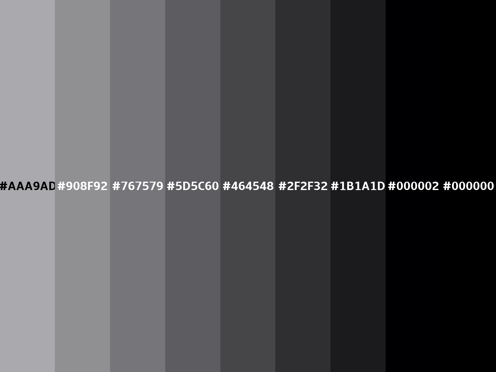 Silver (metallic) color (RGB 170, 169, 173)